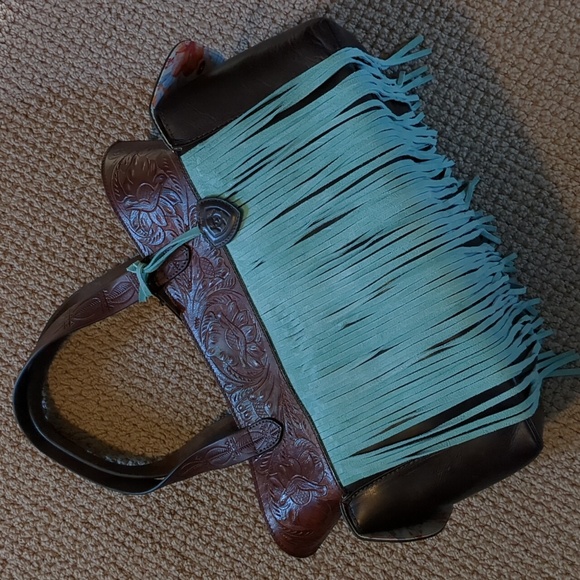 NWT Ariat Purse Claire Western Fringe Concealed Carry Brown Leather A770… - Picture 16 of 16